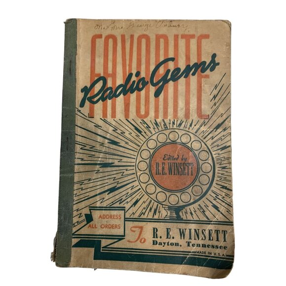 Vintage 1945  WWII Favorite Radio Gems Song Book R.E. Winsett Made In USA - Picture 1 of 9